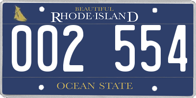 RI license plate 002554