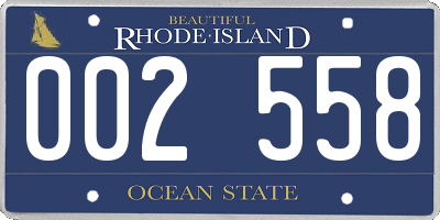 RI license plate 002558