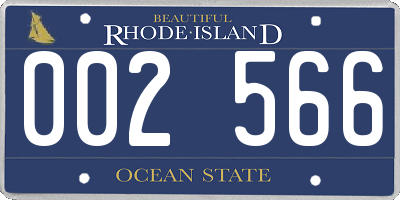 RI license plate 002566