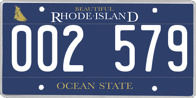 RI license plate 002579