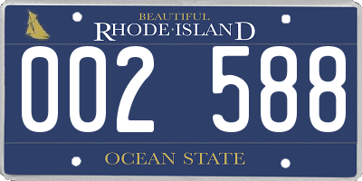 RI license plate 002588