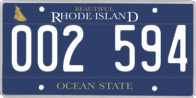 RI license plate 002594