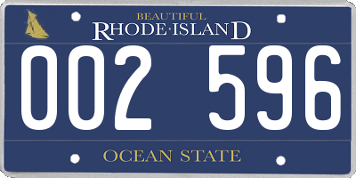 RI license plate 002596