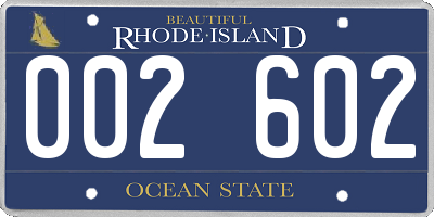 RI license plate 002602