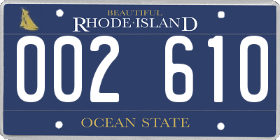 RI license plate 002610