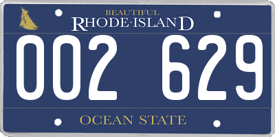 RI license plate 002629