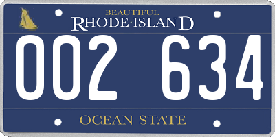 RI license plate 002634