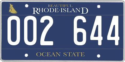 RI license plate 002644