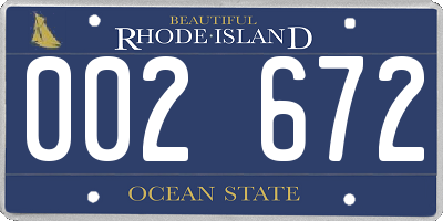 RI license plate 002672