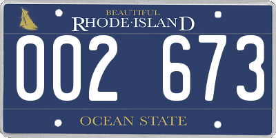 RI license plate 002673