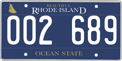 RI license plate 002689