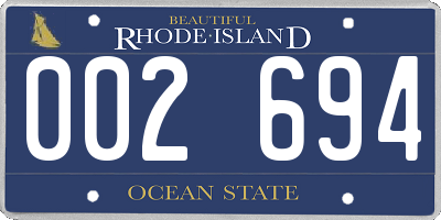 RI license plate 002694