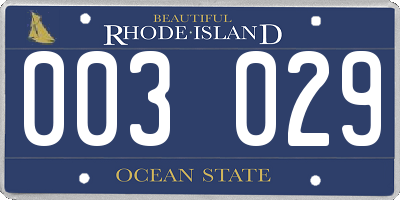 RI license plate 003029