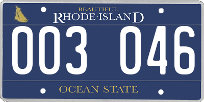 RI license plate 003046