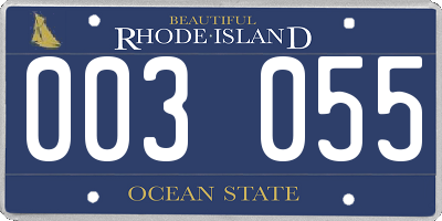 RI license plate 003055