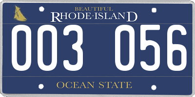 RI license plate 003056