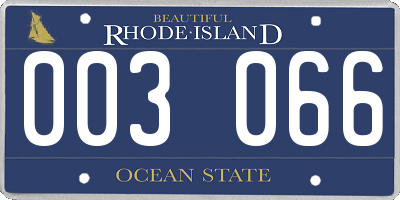 RI license plate 003066