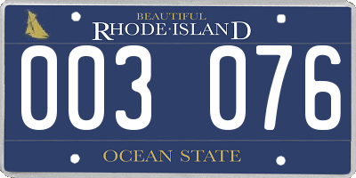 RI license plate 003076