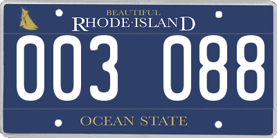 RI license plate 003088