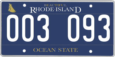 RI license plate 003093