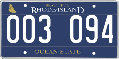 RI license plate 003094