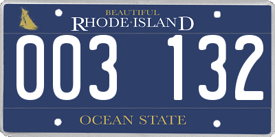 RI license plate 003132