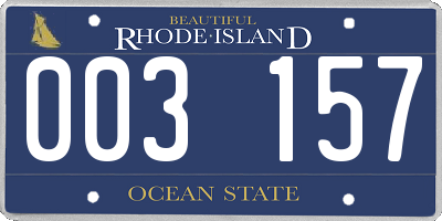 RI license plate 003157