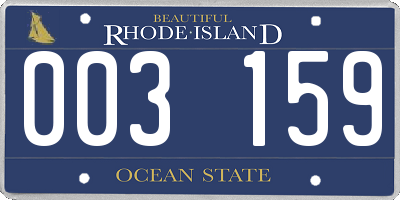 RI license plate 003159