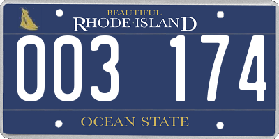 RI license plate 003174