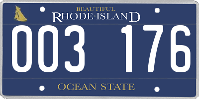 RI license plate 003176