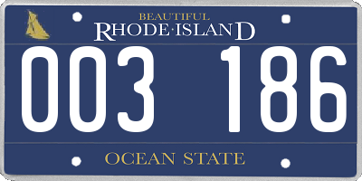 RI license plate 003186