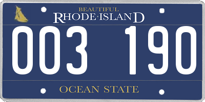 RI license plate 003190