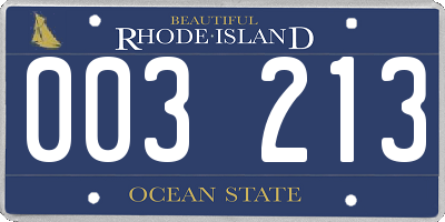 RI license plate 003213