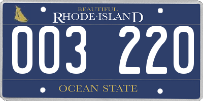 RI license plate 003220