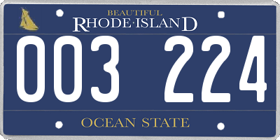 RI license plate 003224