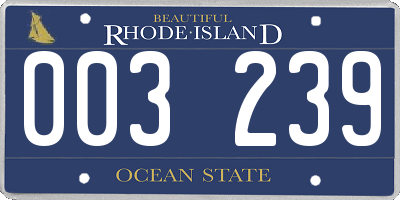 RI license plate 003239