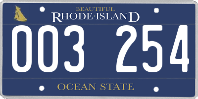 RI license plate 003254