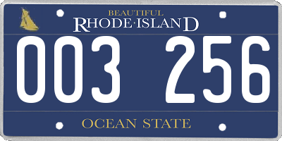 RI license plate 003256