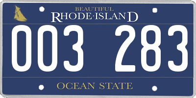 RI license plate 003283