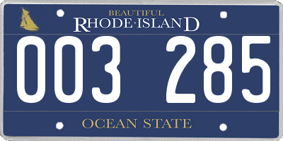 RI license plate 003285