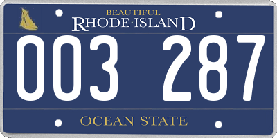 RI license plate 003287