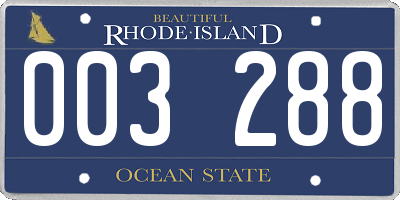 RI license plate 003288