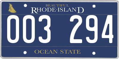 RI license plate 003294