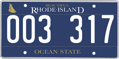 RI license plate 003317