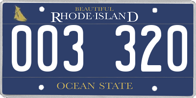 RI license plate 003320