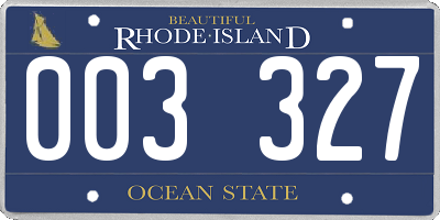 RI license plate 003327