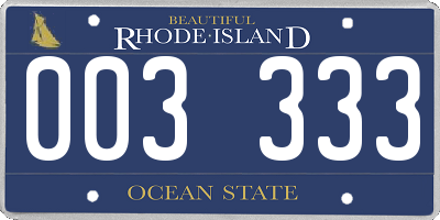 RI license plate 003333