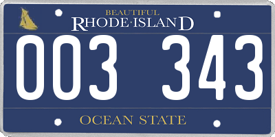 RI license plate 003343