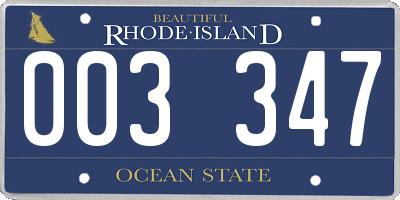RI license plate 003347