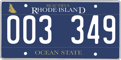 RI license plate 003349